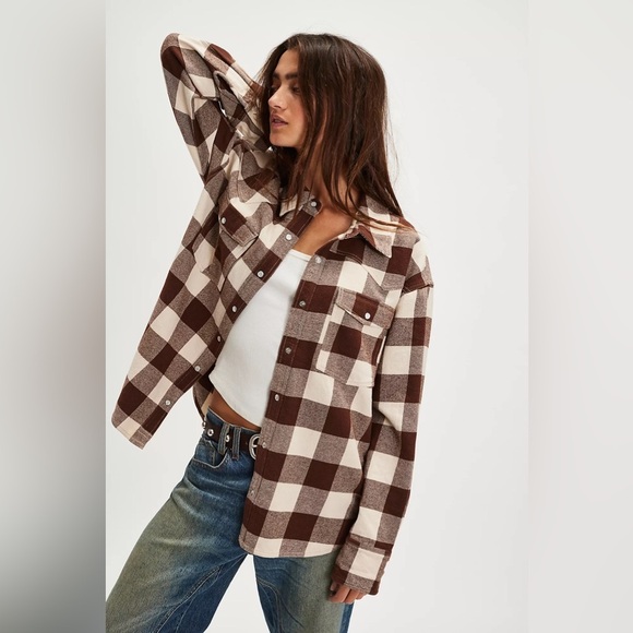 COPY - Free people We The Free Hideaway Plaid Shirt - Picture 1 of 7
